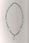Green and white necklet with leaves