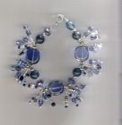 Blue bead cluster charm style bracelet.
